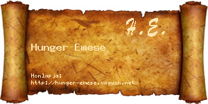 Hunger Emese névjegykártya