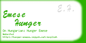 emese hunger business card